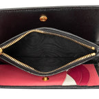 Prada Bifold Wallet Black Pink Saffiano Leather — view 5