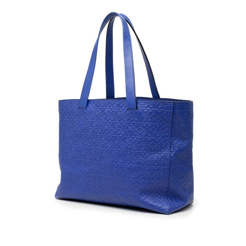 Loewe Repeat Anagram East West Tote Shoulder Bag Blue Leather — view 2