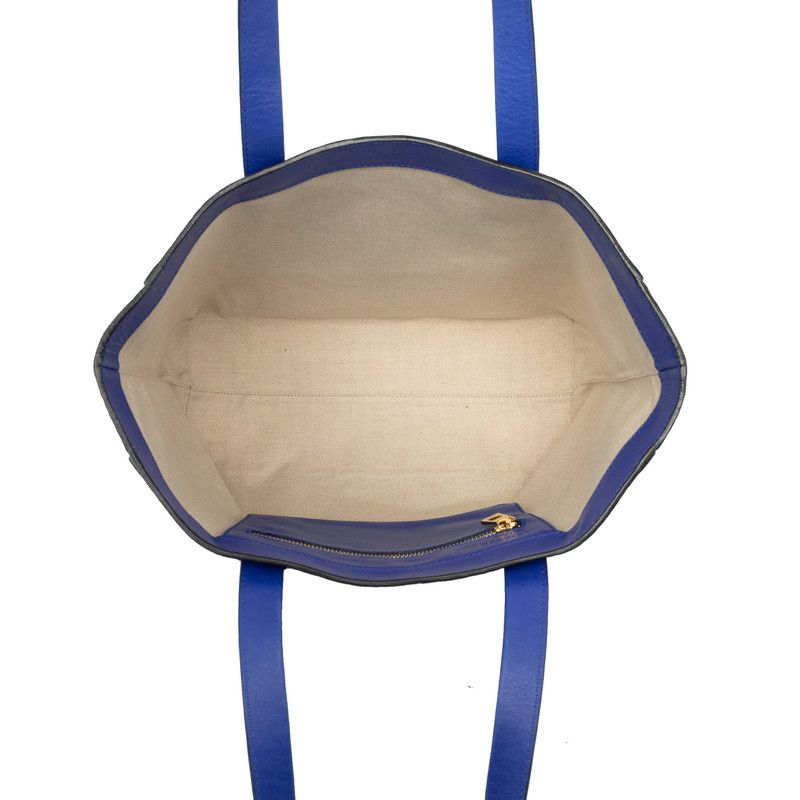 Loewe Repeat Anagram East West Tote Shoulder Bag Blue Leather — view 4