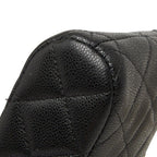 Chanel CC Logo Quilted Classic Chain Shoulder Bag Pochette Black Gold Caviar — view 5