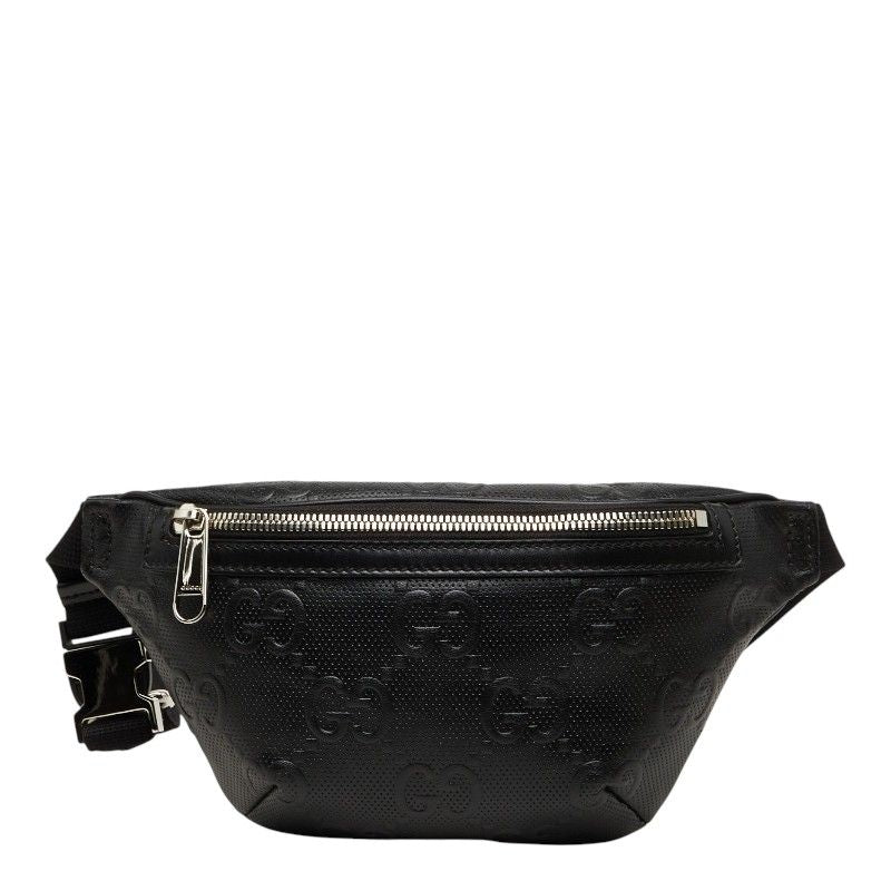 Gucci GG Embossed Belt Bag Black Leather