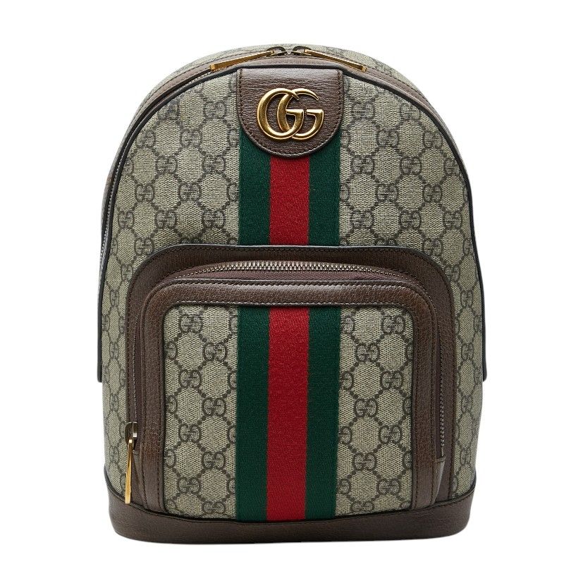 Gucci Ophidia GG Supreme Backpack Beige Brown Leather