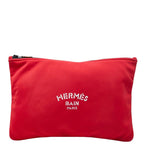 Hermes Neobain GM Pouch Clutch Red White Polyamide Elastane