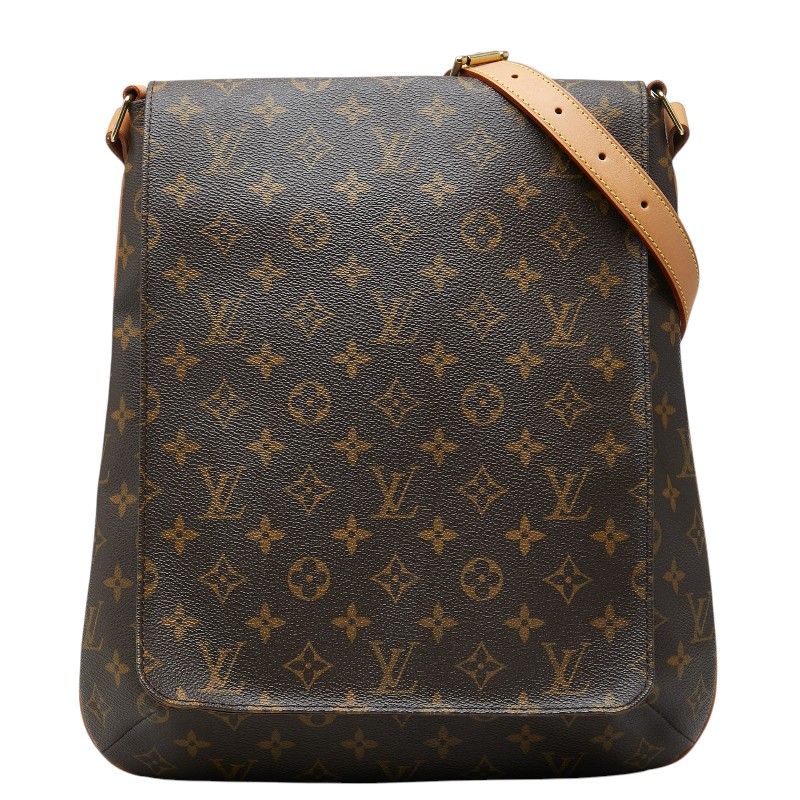 Louis Vuitton Monogram Musette Crossbody Shoulder Bag Brown Leather