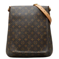 Louis Vuitton Monogram Musette Crossbody Shoulder Bag Brown Leather