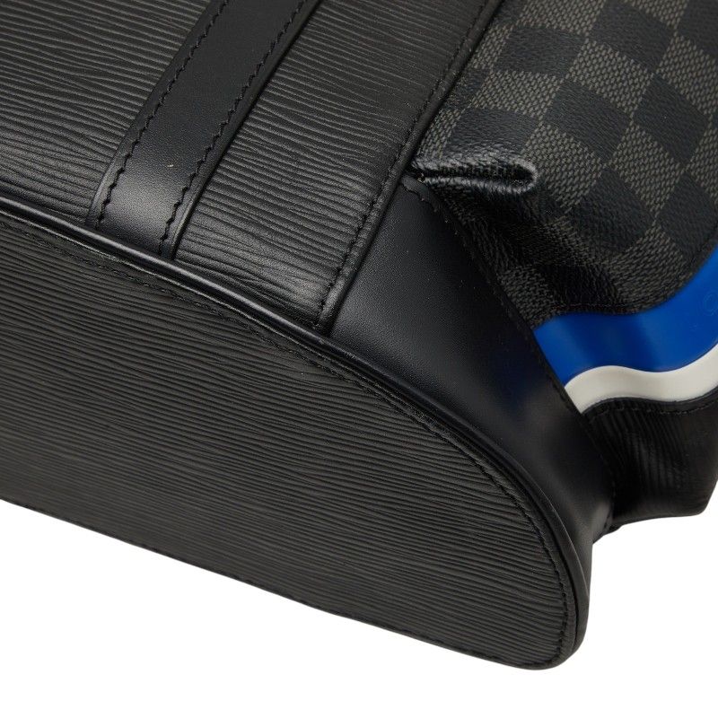 Louis Vuitton Epi Damier Graphite Christopher PM Backpack Black Blue Leather — view 4