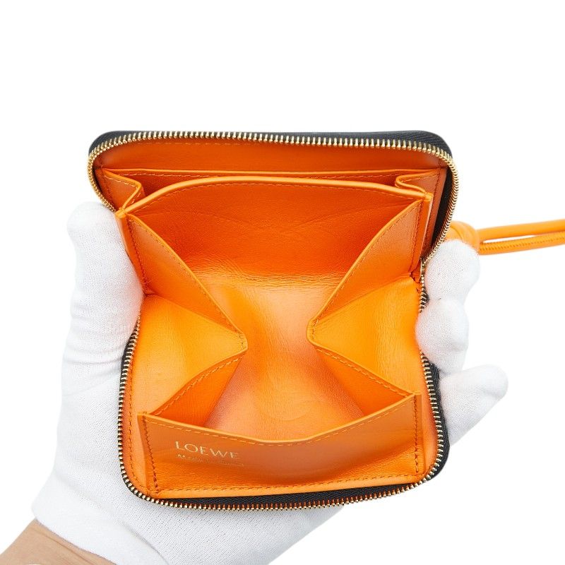 Loewe Coin Purse Black Orange Leather — view 7