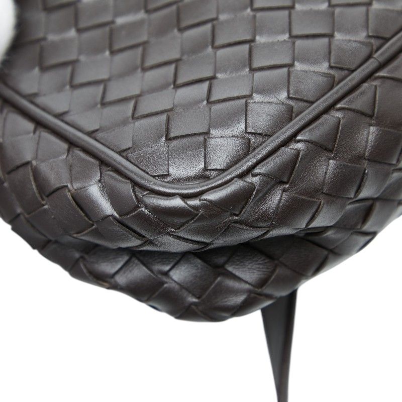 Bottega Veneta Intrecciato Crossbody Shoulder Bag Brown Leather — view 4