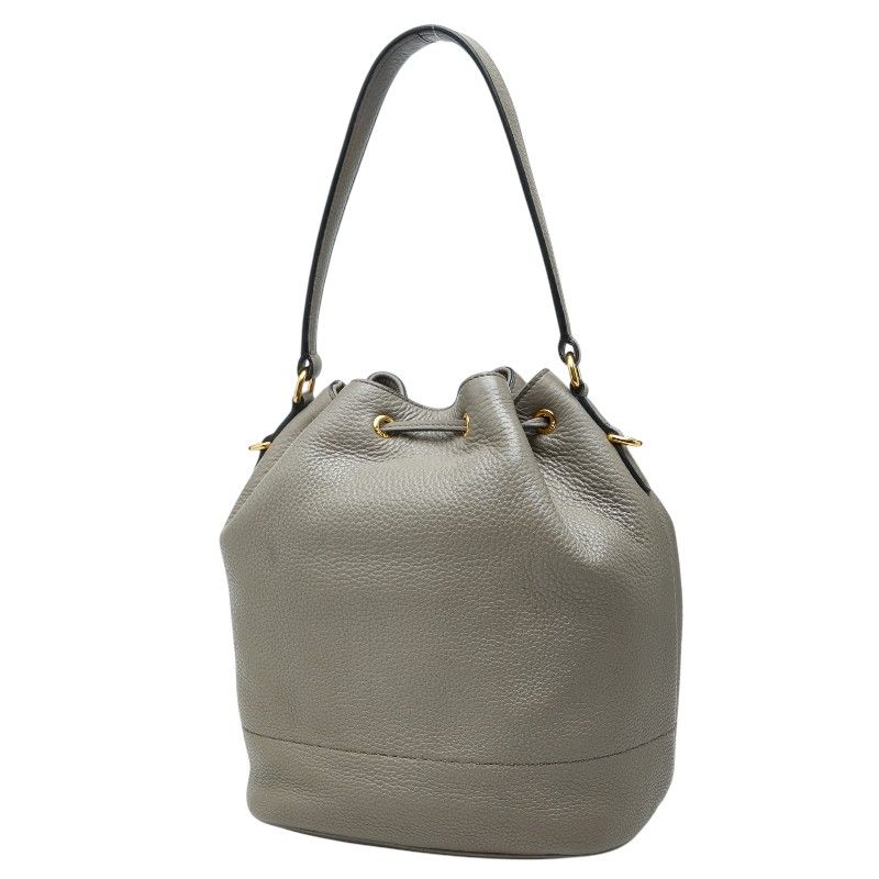 Prada Logo 2-Way Shoulder Bag Gray Leather — view 2