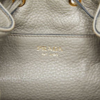 Prada Logo 2-Way Shoulder Bag Gray Leather — view 9