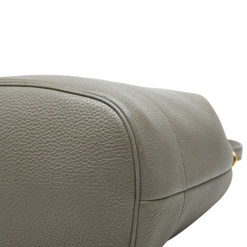Prada Logo 2-Way Shoulder Bag Gray Leather — view 6