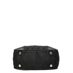Chanel CC Logo Paris New York Line Tote Shoulder Bag Black Nylon Calf — view 3