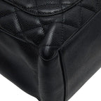 Chanel CC Logo Grand Shopping Tote GST Chain Shoulder Bag Black Caviar Leather — view 7