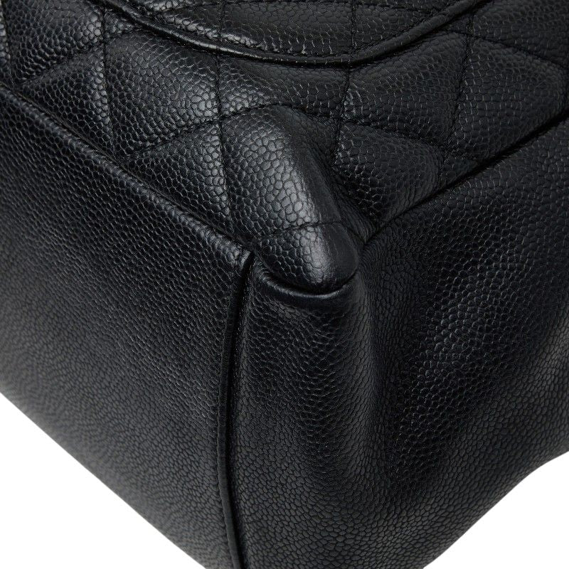 Chanel CC Logo Grand Shopping Tote GST Chain Shoulder Bag Black Caviar Leather — view 6