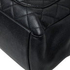 Chanel CC Logo Grand Shopping Tote GST Chain Shoulder Bag Black Caviar Leather — view 6