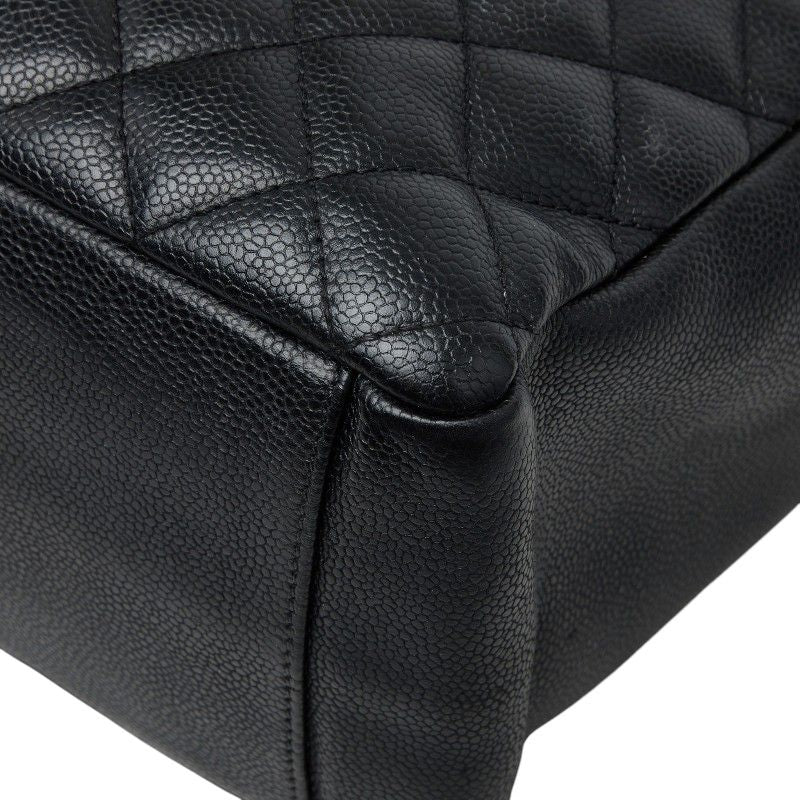 Chanel CC Logo Grand Shopping Tote GST Chain Shoulder Bag Black Caviar Leather — view 4