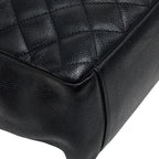 Chanel CC Logo Grand Shopping Tote GST Chain Shoulder Bag Black Caviar Leather — view 5
