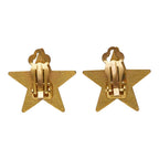 Chanel CC Logo Star Motif Earrings 01 Black Gold Plated — view 3