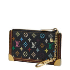 Louis Vuitton Monogram Multicolor Pochette Cles Coin Purse Black Leather — view 2