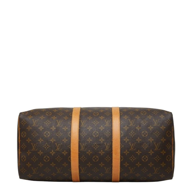 Louis Vuitton Monogram Keepall 50 Boston Bag Brown Leather — view 3