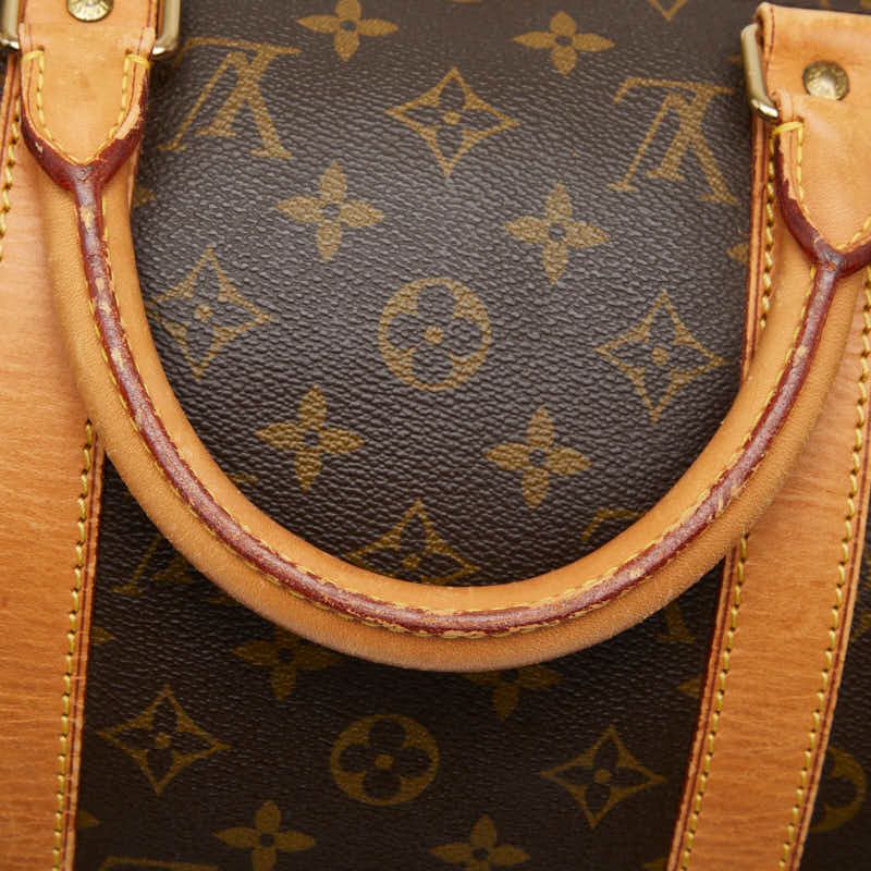 Louis Vuitton Monogram Keepall 50 Boston Bag Brown Leather — view 9