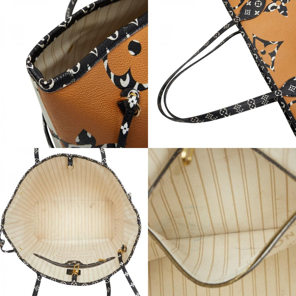 Louis Vuitton Monogram Jungle Neverfull MM Tote Shoulder Bag Ivory Camel — view 9