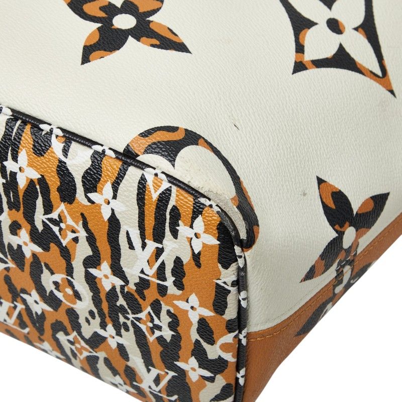 Louis Vuitton Monogram Jungle Neverfull MM Tote Shoulder Bag Ivory Camel — view 4