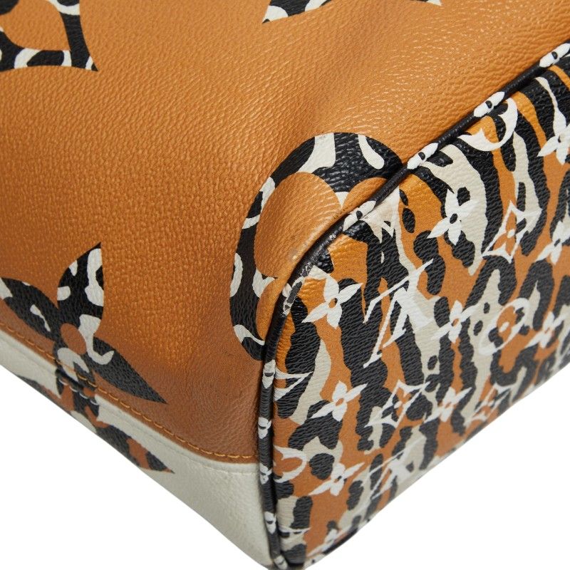 Louis Vuitton Monogram Jungle Neverfull MM Tote Shoulder Bag Ivory Camel — view 7