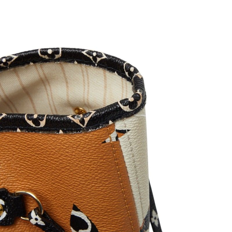 Louis Vuitton Monogram Jungle Neverfull MM Tote Shoulder Bag Ivory Camel — view 8
