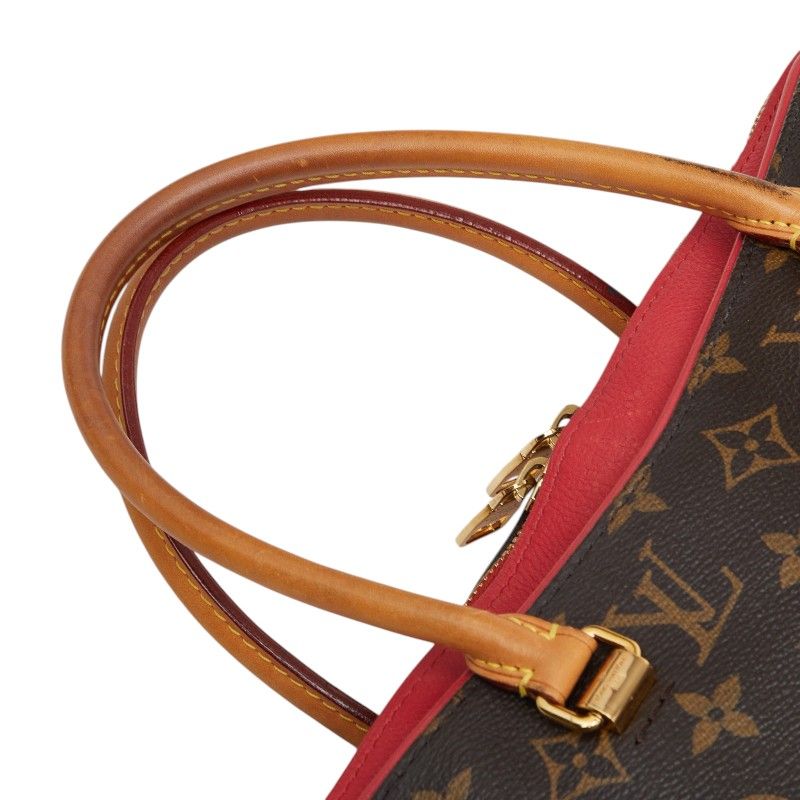 Louis Vuitton Monogram Pallas 2-Way Shoulder Bag Cerise Red Brown Leather — view 8
