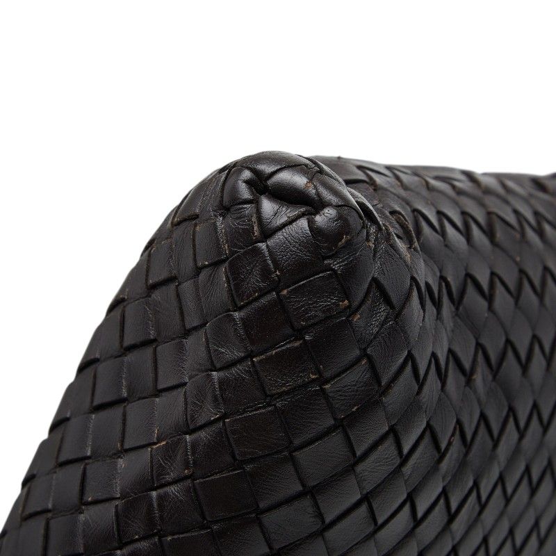 Bottega Veneta Intrecciato Crossbody Shoulder Bag Dark Brown Leather — view 5