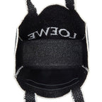 Loewe Font Tote Large Shoulder Bag Black Raffia Calf — view 8