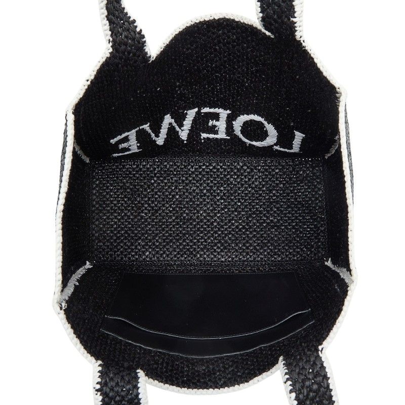 Loewe Font Tote Large Shoulder Bag Black Raffia Calf — view 8