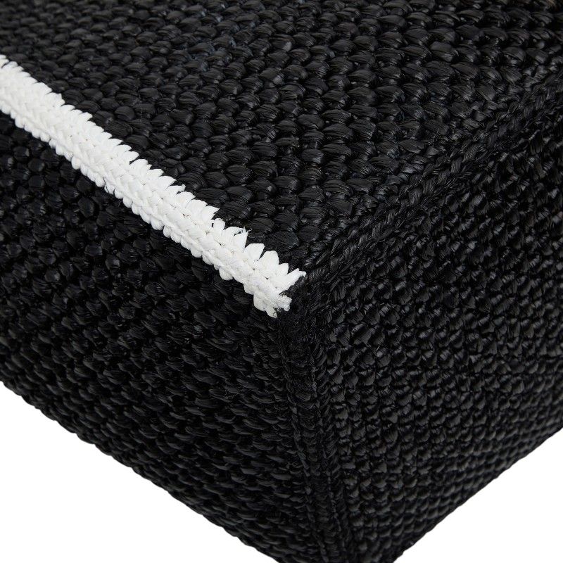 Loewe Font Tote Large Shoulder Bag Black Raffia Calf — view 7