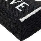 Loewe Font Tote Large Shoulder Bag Black Raffia Calf — view 4