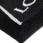 Loewe Font Tote Large Shoulder Bag Black Raffia Calf — view 5