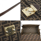 Fendi Zucca 2-Way Shoulder Bag Brown Canvas Leather — view 9