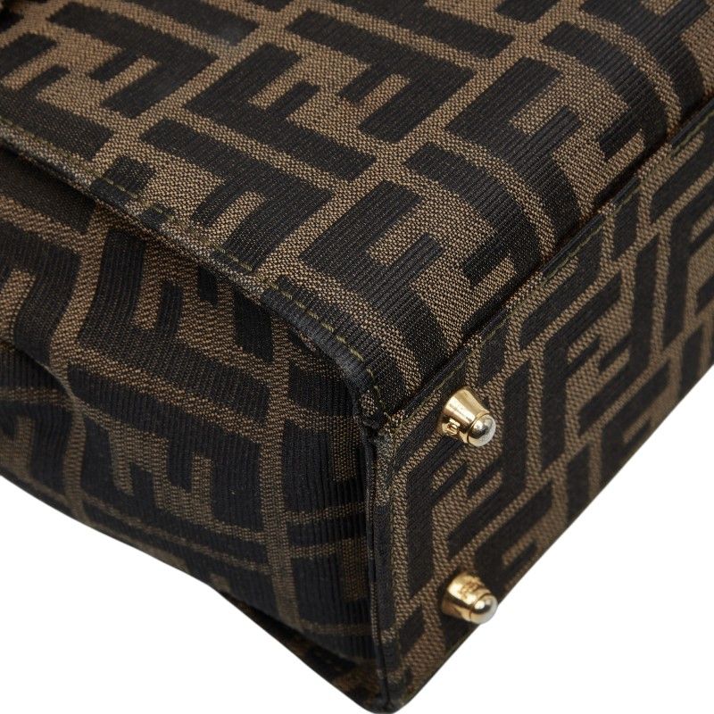 Fendi Zucca 2-Way Shoulder Bag Brown Canvas Leather — view 4