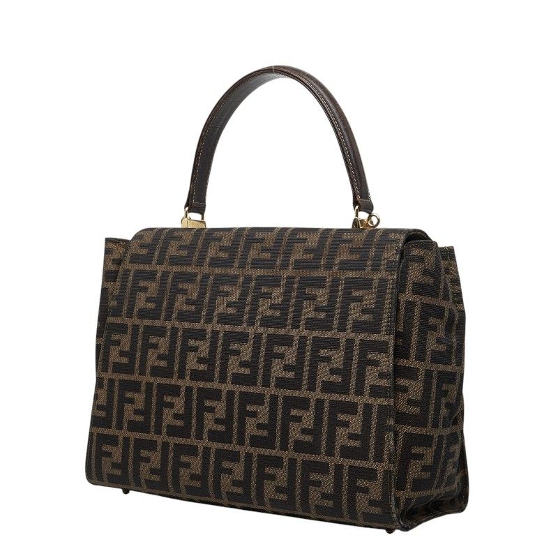 Fendi Zucca 2-Way Shoulder Bag Brown Canvas Leather — view 2