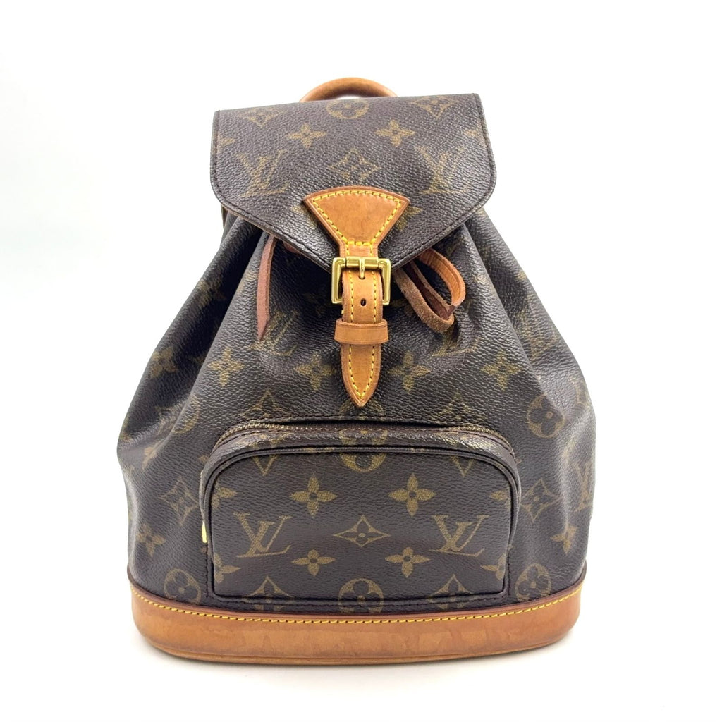 Louis Vuitton Minimontsouris Monogram Leather Brown Backpack Gold