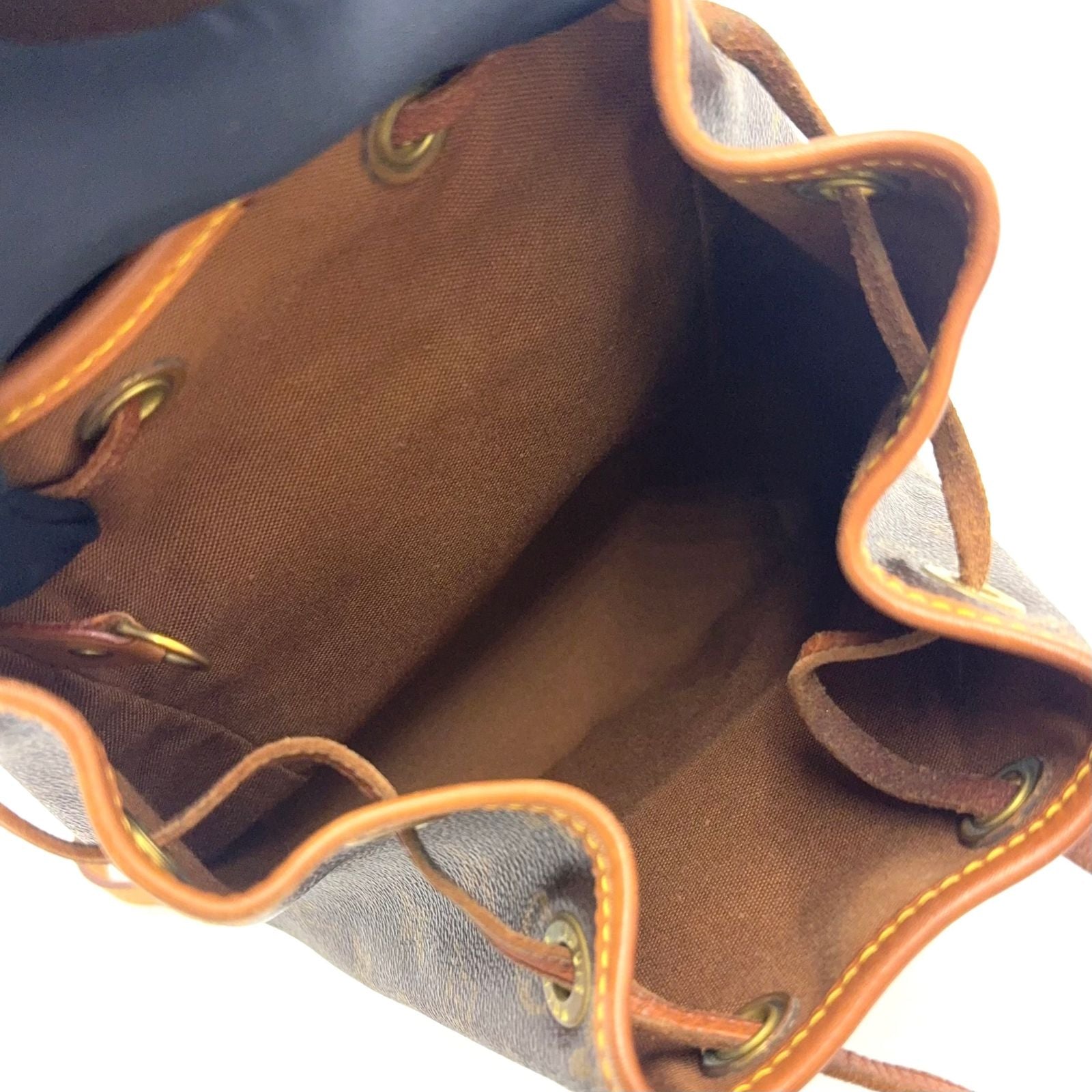 Louis Vuitton Minimontsouris Monogram Leather Brown Backpack Gold — view 3