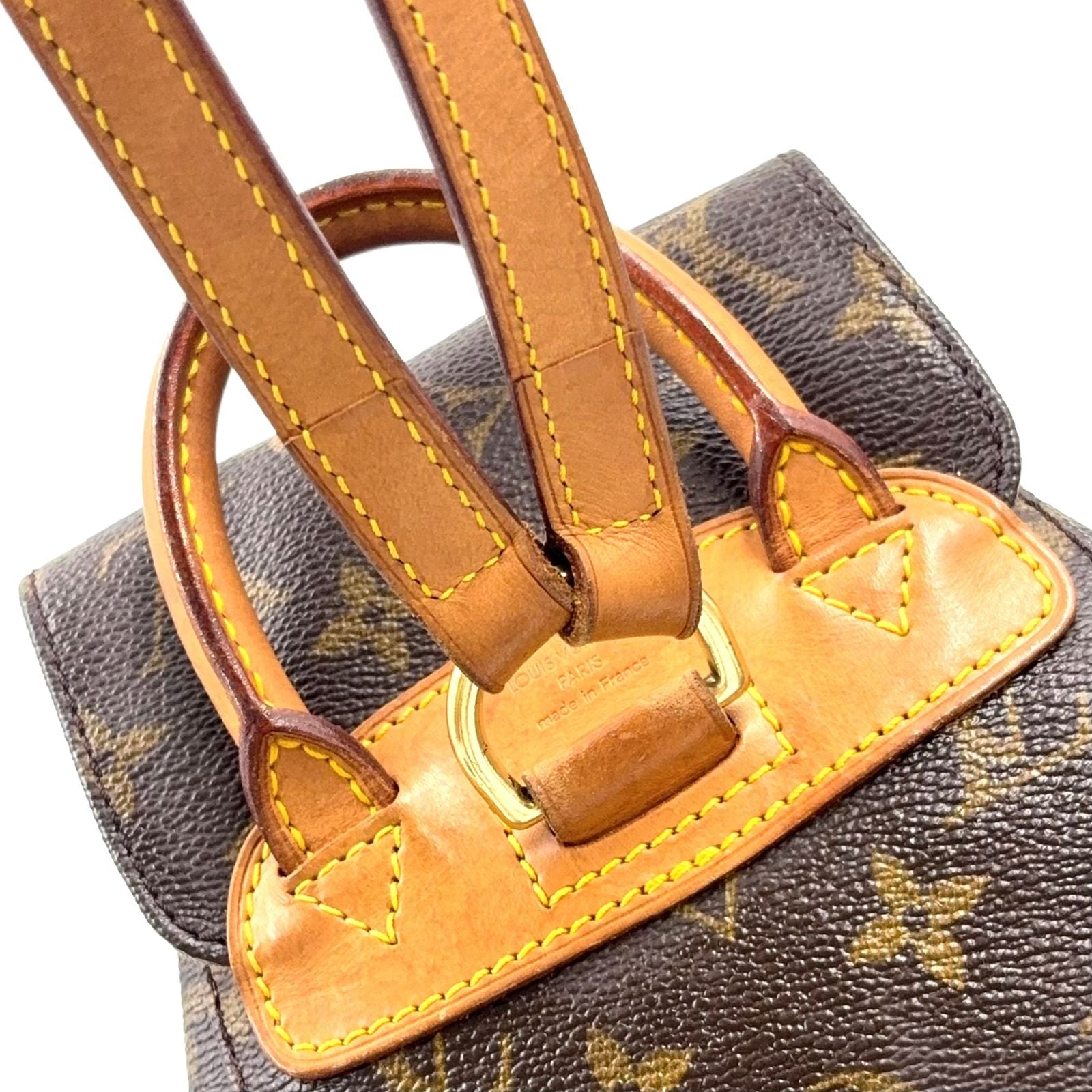 Louis Vuitton Minimontsouris Monogram Leather Brown Backpack Gold — view 7