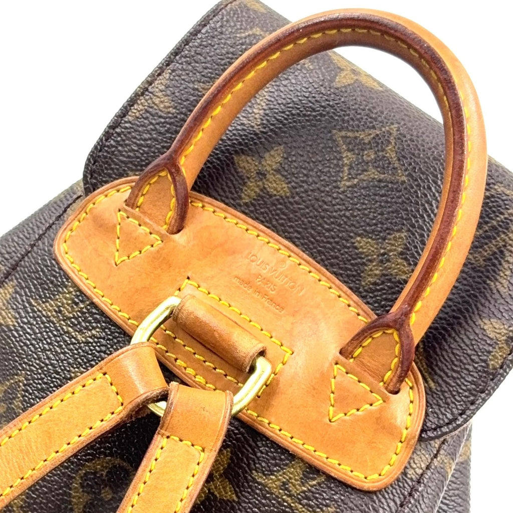 Louis Vuitton Minimontsouris Monogram Leather Brown Backpack Gold — view 6