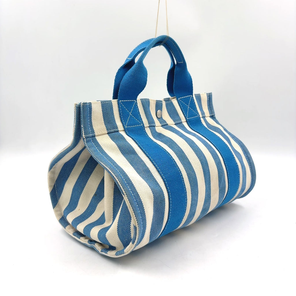 Hermes Cannes PM Canvas Blue White Handbag Silver — view 2