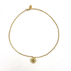 Dior CD Logo Square Rhinestone Color Clear Gold Necklace — view 3