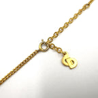 Dior CD Logo Square Rhinestone Color Clear Gold Necklace — view 6