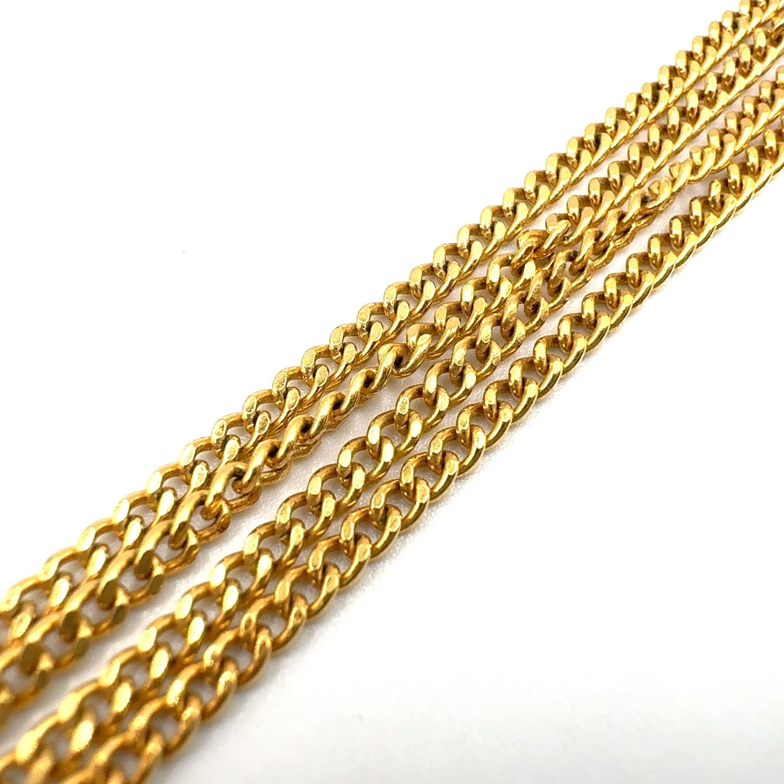 Dior CD Logo Square Rhinestone Color Clear Gold Necklace — view 8