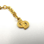 Dior CD Logo Square Rhinestone Color Clear Gold Necklace — view 5
