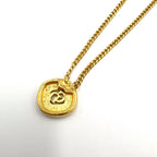 Dior CD Logo Square Rhinestone Color Clear Gold Necklace — view 2