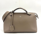 Fendi by the Way 2-Way Shoulder Calf Beige Handbag Silver